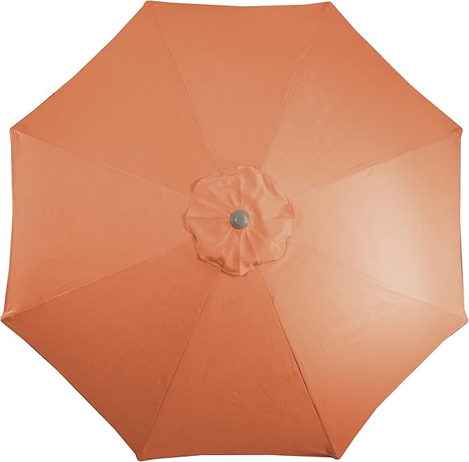 Northlight 9ft Outdoor Patio Umbrella with Hand Crank and Tilt - Terracotta Orange