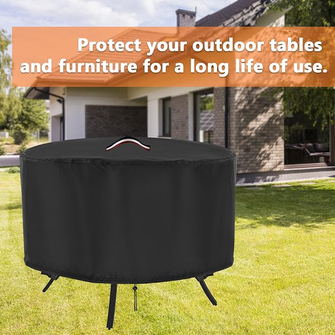 Patio Round Table Cover, 42 Inch Round Outdoor Table Cover, Waterproof Protective Covers Patio Furniture Covers Fit for 42" & 43" Table -43x26Inch