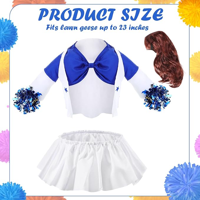 2 Pcs Cheerleader Porch Goose Outfit Clothes Cheerleading for 23" Goose Costume Garden Yard Outdoor Decorations