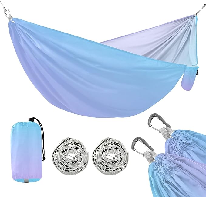 Blue-Purple Gradient 330lb Capacity Outdoor Hammock with Hanging Rope Indoor Hammock for Indoor Outdoor Patio Base para hamacas