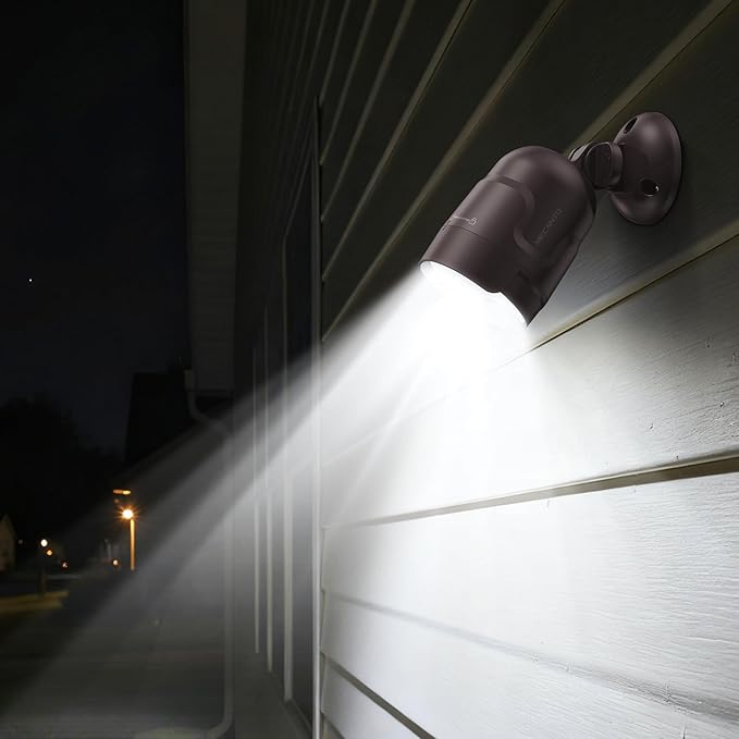 2 Pack Motion Sensor Light Outdoor Battery Operated, 4000mAh Rechargeable 600 Lumen Battery Outside Lights Spotlight, IP65 Waterproof for Porch, Garage, House
