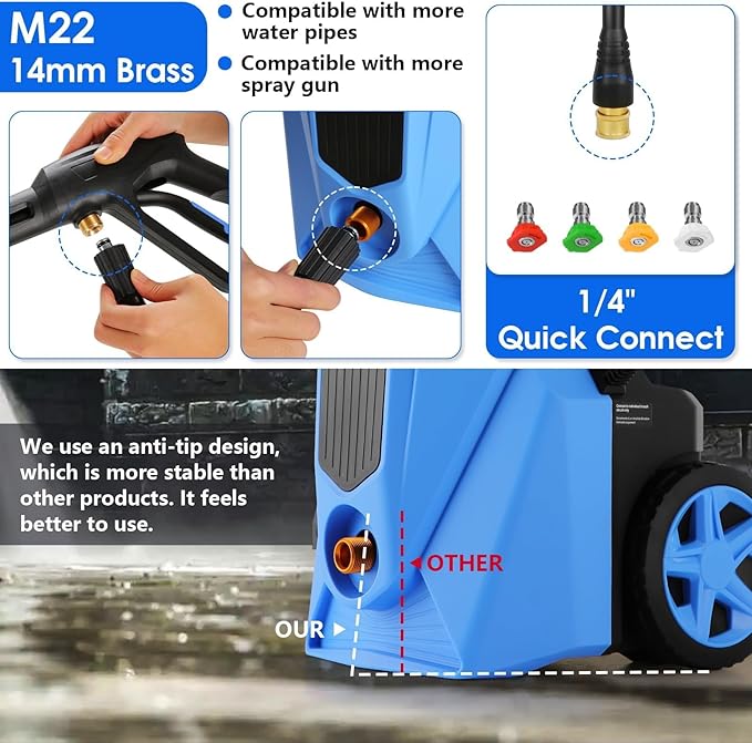 5000 MAXPSI P*ressure Washer, P*ower Cleaner，Blue