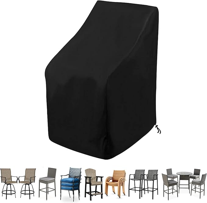 UV-Proof Waterproof Furniture Patio Cover 31L x 34W x 37H Breathable dust Proof Sofa Table Chair Storage bar high Chair Color Black sectional armless 31 inches 34 inches 37 inches