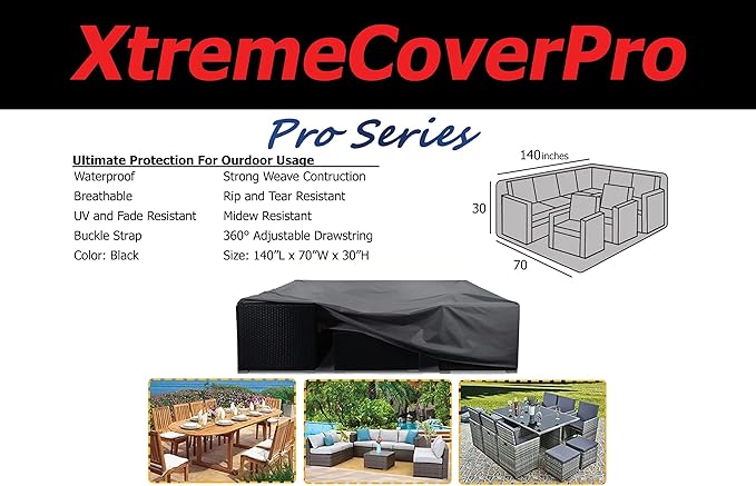UV-proof Waterproof Furniture Patio Cover 140L x 70W x 30H breathable dust proof sofa table chair storage bar high chair color black 140 inches 70 inches 30 inches