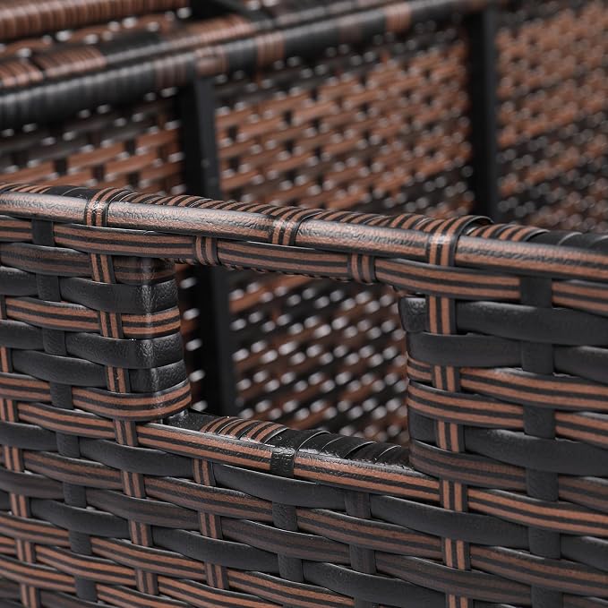 Generic Large Outdoor Rattan Deck Box Storage Solution - Spacious & Durable (Brown)
