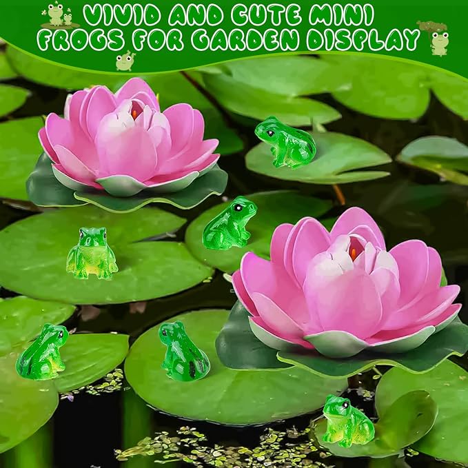 120 PCS Mini Resin Frogs Green Frogs Figurines for Model Fairy Garden | Model Fairy Garden Miniature Moss Landscape Display, DIY Terrarium Crafts, Home Decor, Hiding Game