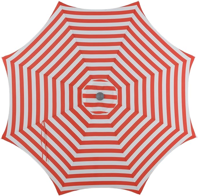 Tempera Patio Umbrellas Arc Edge Outdoor Table Market Umbrellas with Crank & Pust Button Tilt|Auto-Tilt, 8 Steel Ribs, High Color-Fastness Canopy