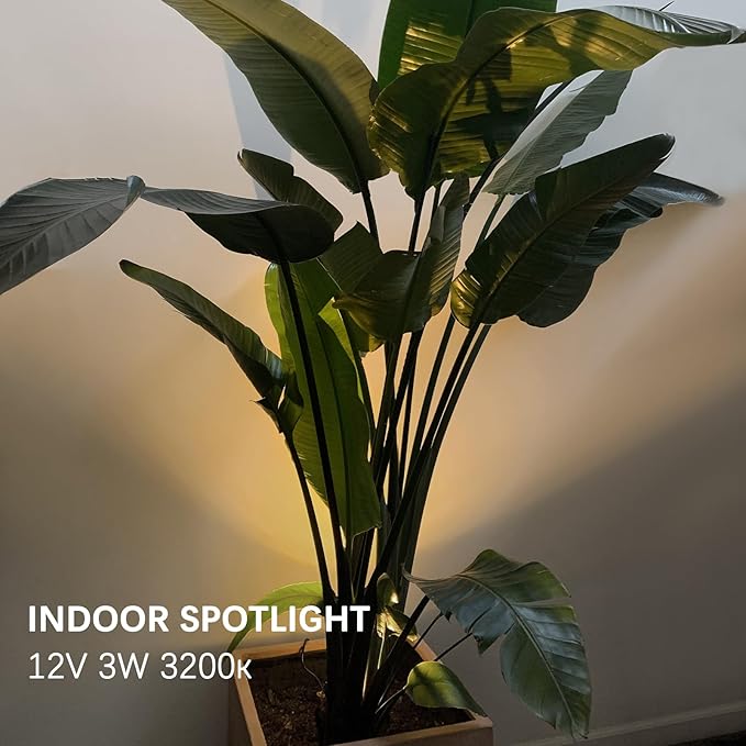 LED Spot Lights Indoor Dimmable Accent Lighting Uplights with Remote 2 in 1 7.5 ft Cord Adjustable Warm White Aluminum Finish Up Light for Plants Art Decor (Including Base and Stake)