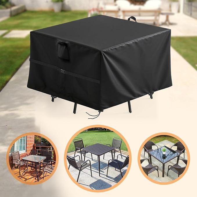 Outdoor Square Table Cover 35Inch,Waterproof Patio Square Furniture Covers,Heavy Duty Outside Squares Furniture Cover - 35 x 35 x 16 Inch