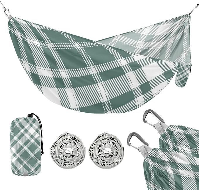 Green Checkerboard 330lb Capacity Camping Hammocks Portable Hammock for Indoor Outdoor Patio soporte para hamacas para adultos