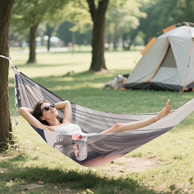 Anime Beauty 3D Outdoor Hammocks with Tree Straps Cloth Hammock for Patio Backyard Lounge Base