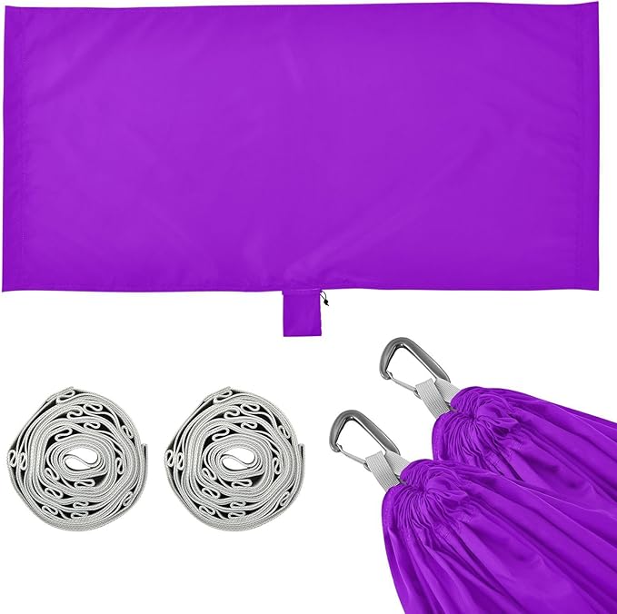 Dark Violet Solid Color Pure Plain 330lb Capacity Hammocks with Hanging Rope Hanging Hammock for Outside Beach Patio Garden hamaca para Camping 0 a 24 Meses