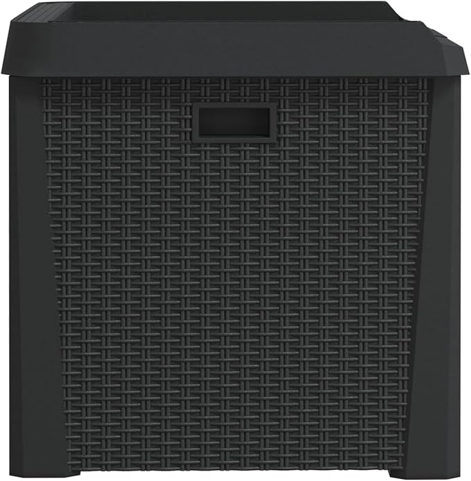 Gecheer Patio Rattan Deck Box Patio Storage Box Anthracite 33 gal p p