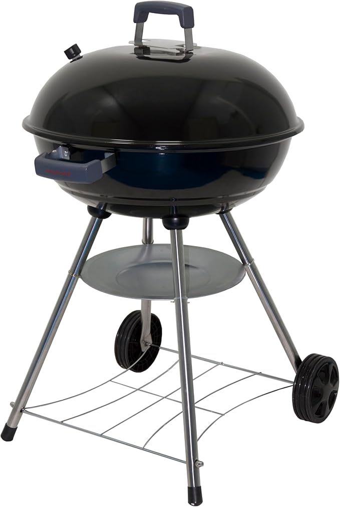 Megamaster 22" Heavy Duty Charcoal Barbecue Grill with Adjustable Air Vent, 354 SQ. In Cooking Area, Storage Rack, 2 Wheeled Portable Grill for Camping, Outdoor Cooking, and More - 810-23002