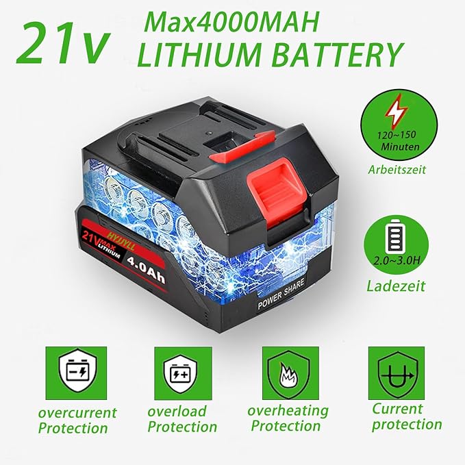 Weed Wacker,21V Electric Cordless Weed Eater 2×4.0Ah Battery-Powered with 3 Types of Blades, Adjustable Cutting Angle & Height, 3-in-1 Stringless Grass Trimmer, Brush Cutter for Lawn Yard Garden