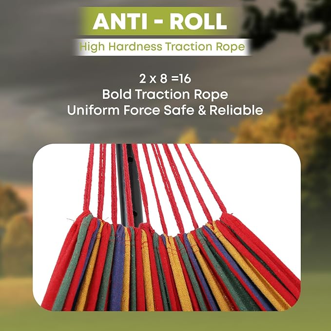 Double Hammock with Space Saving Steel Stand,(450 lb Capacity - Premium Carry Bag Included),Portable Hammock with Heavy Duty Steel Stand for Backyard,Camping or Garden,Red