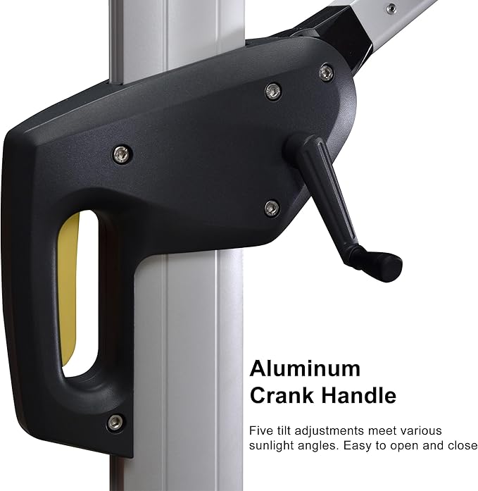 PURPLE LEAF 11 Feet Double Top Deluxe Square Patio Umbrella Offset Hanging Umbrella Cantilever Outdoor Market Umbrella Garden, Navy Blue