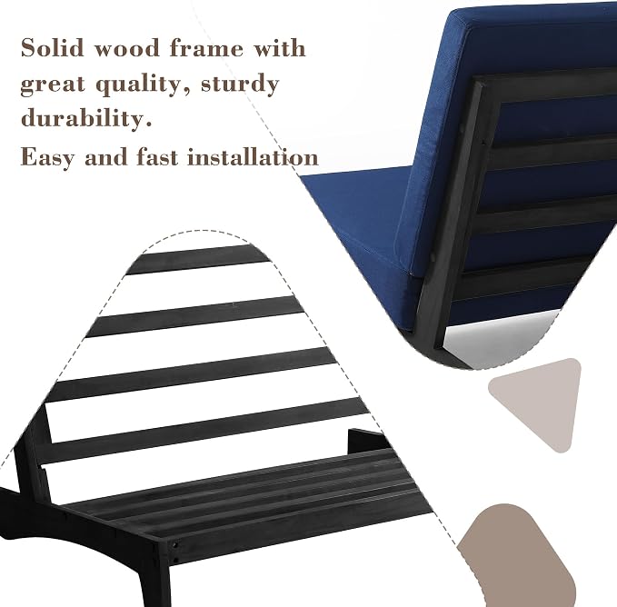 2 Pieces Patio Furniture Sets, All-Weather Outdoor Wood Bistro Set Patio Conversation Chiarsfor Balcony, Backyard