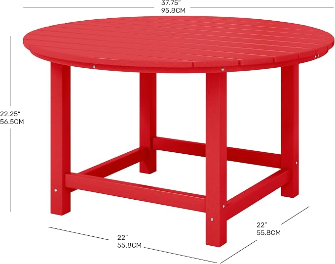 Costaelm Kids Dinner Table, Toddler Play Desk Student Desk Outdoor Childrens Picnic Tables for Children Arts & Crafts, Snack Time, Multi-Activity Table for Ages 2-8 in Home/Outside, Red