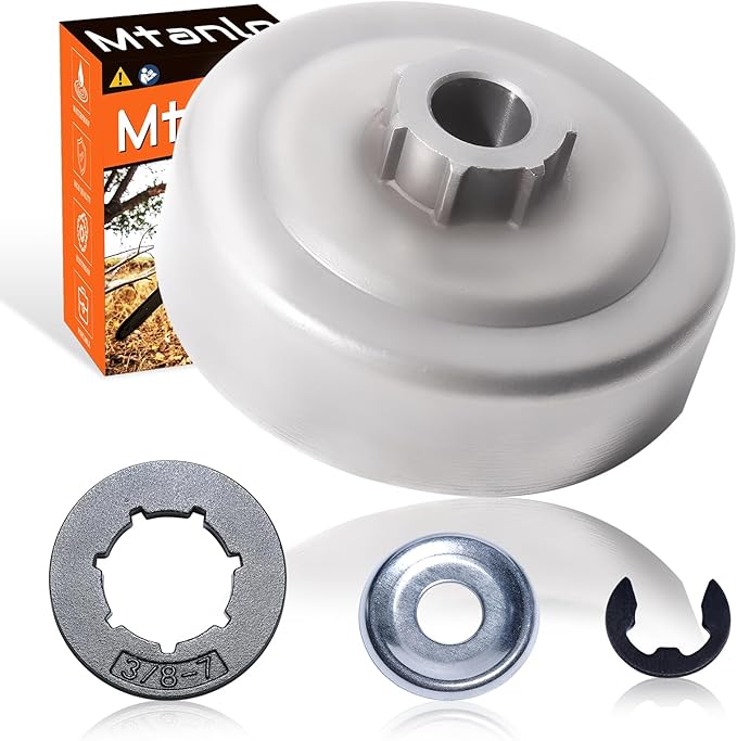 3/8"-7T Clutch Drum E-clip Kit 99944400395 For Echo Chainsaw CS-352 CS-310 305S, Clutch Drum, Washer, E-clip, Rim Sprocket.