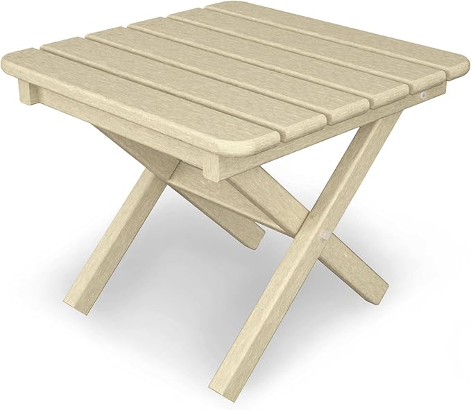 POLYWOOD ST1818SA Square 18-Inch Side Table, Sand