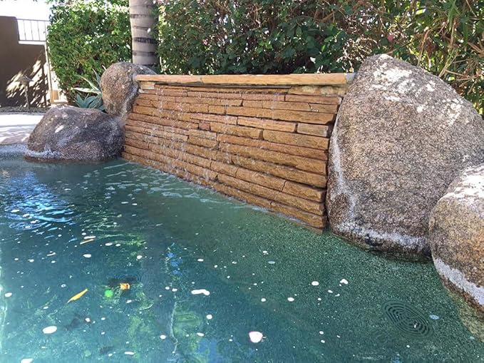 Tomaso 84" ABS Waterfall Cascading Sheer Descent Water Feature Spillway Pool Spa Wall Mount - Gray Plastic (84")