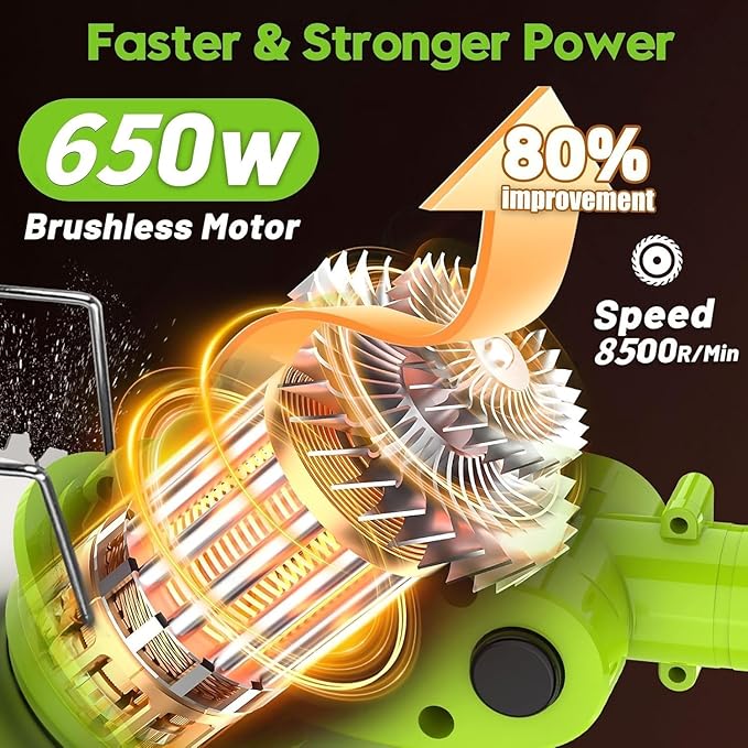 6 Inch Electric Weed Wacker with Wheels, Lightweight Electric Weed Eater, 650W High Power 8500 RPM,4000mAh Battery Powered Weed Eater