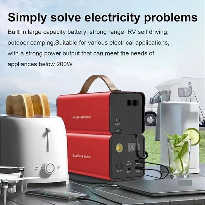 Portable Power Generator, 200V Portable Charging Station Outdoor Camping Emergency External Auxiliary Battery