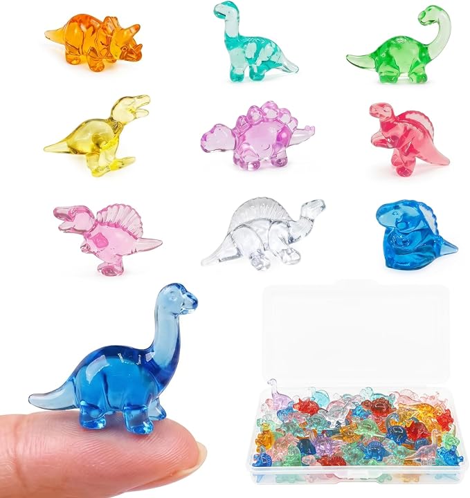 Mini Dinosaur Figurines, Resin Mini Animals Bulk, Tiny Dinosaur Statues for Desk Decor, Party Favors, Collectible Decorations & Treasure Hunt Games (200pcs)