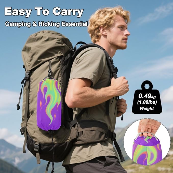 Purple Fluorescent Cool Flame 330lb Capacity Outdoor Hammock with Portabl Carry Bag Rope Hammock for Outside Patio Garden soporte para hamacas para adultos