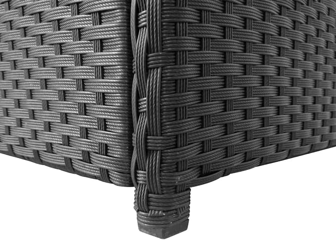 Garden Storage Box, Outdoor Storage Box, Extra Large Garden Storage Box, Poly Rattan Black 120x50x60 cm