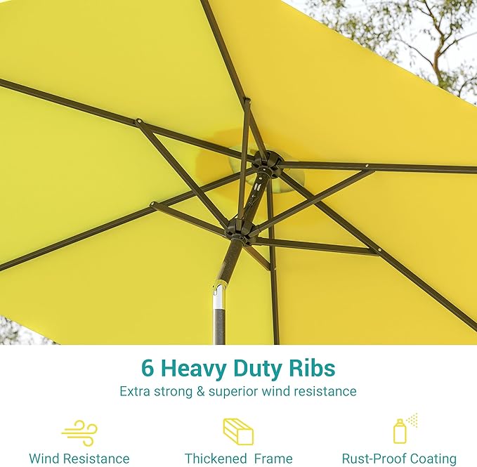 7.5ft Outdoor Umbrella Patio Umbrella,2-Year-Non-Fading,Table Market Patio Umbrella with Push Button Tilt and Crank,for Pool, Deck, Garden,Backyard