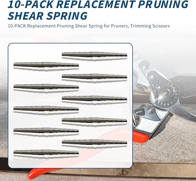 10PCS 3.14" Replacement Spring for Garden Pruning Shears, Replacement Pruning Shear Spring, Stainless Steel Spare Spring