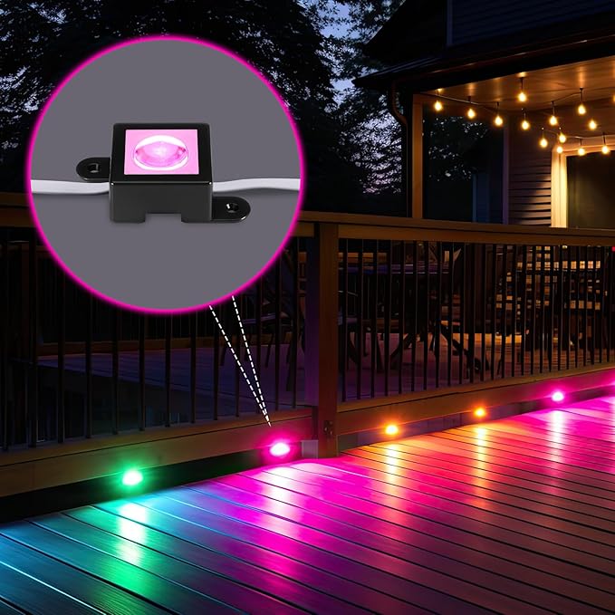 Beeveer 40 Light Clips for Govee H705 H805 with 80 Screws Mounting Clips Compatible with Govee Permanent Outdoor Lights Extension (Black)