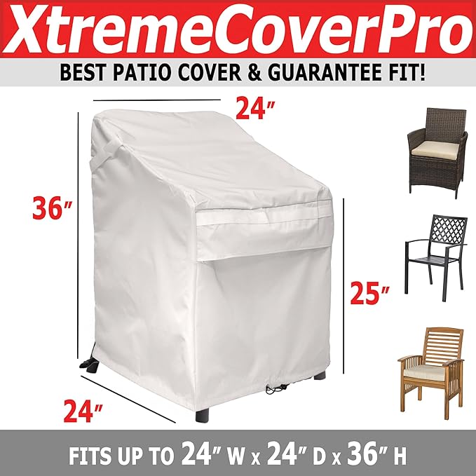 24D x 24W x 36H UV-proof Waterproof Furniture Patio Cover 800D white cream 24x24x36 breathable dust proof sofa table chair storage bar high chair color black sectional armless 24 24 36 inches