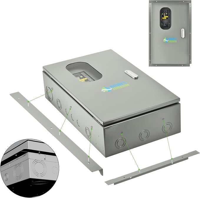 Natures Generator 3840Wh Solar Generator+ 30A Automatic Transfer Switch, Lithium Batteries, 6000W Power Station for Home Backup, RVs, Emergencies, Power Outages, and Outdoor Camping