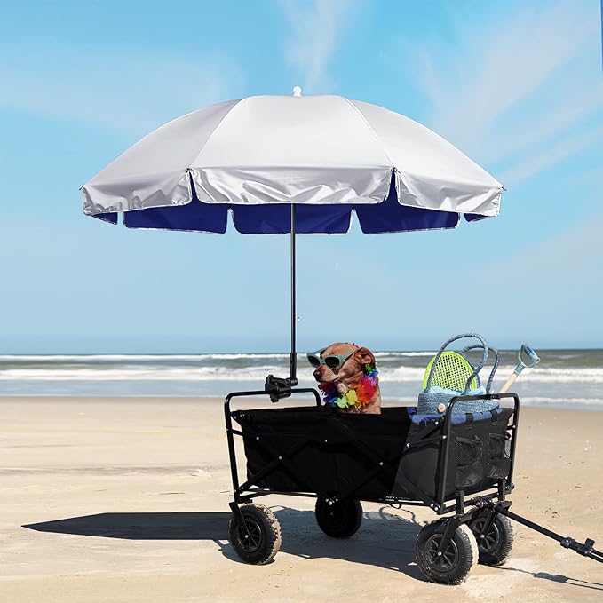 G4Free UPF 50+ Universal Clamp On Umbrella Adjustable Outdoor UV Protection Beach Chair Umbrella for Strollers, Wheelchairs, Patio Chairs, and Golf Carts