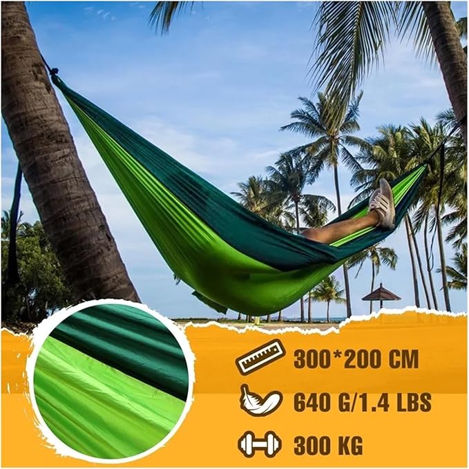 Hammock Hammock Outdoor Lightweight Camping Hammock Color Matching Single Person Nylon Swing Chair with Hanging Straps for Travel Hiking Quick-Opening(Color 4)