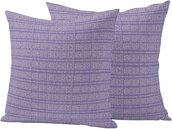 Outdoor Waterproof Throw Pillow Covers Set of 2 Lavender Purple Stripes Grain Pillowcases 16x16 Inches Solid Color Decorative Pillows Cushion Case Patio Pillows for Couch Bed Chair Garden