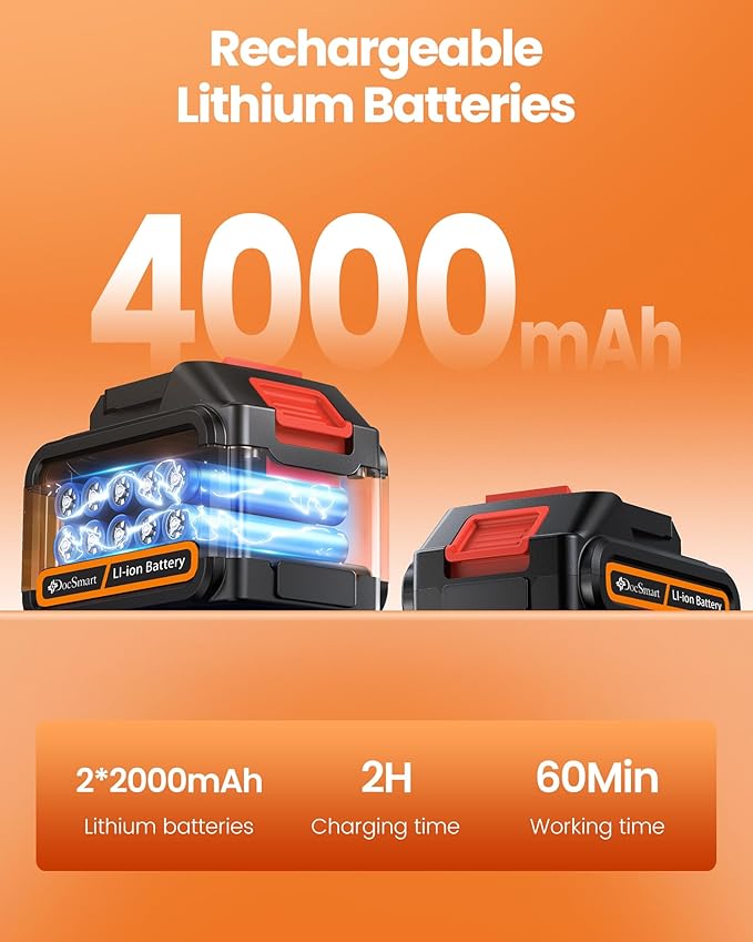 Electric Mini Chainsaw with1000W Brushless Motor, 8 inch & 6 inch 2 Rechargeable Batteries Handheld Small Chain Saw for Wood Cutting, Gardening Gifts for Father Dad Men