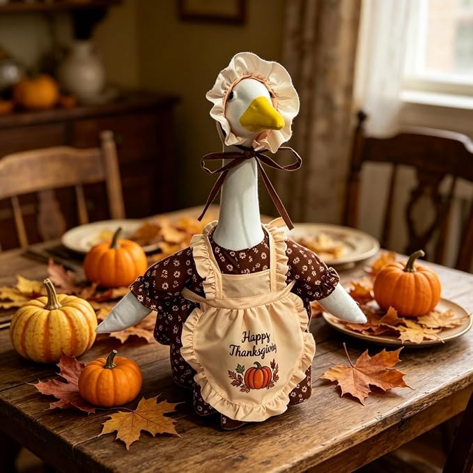 Mtsebmves Pumpkin Wizard Porch Goose Outfit Witch Geese Costume 23-Inch Porch Goose Dress for Yard Lawn Outdoor Garden Patio