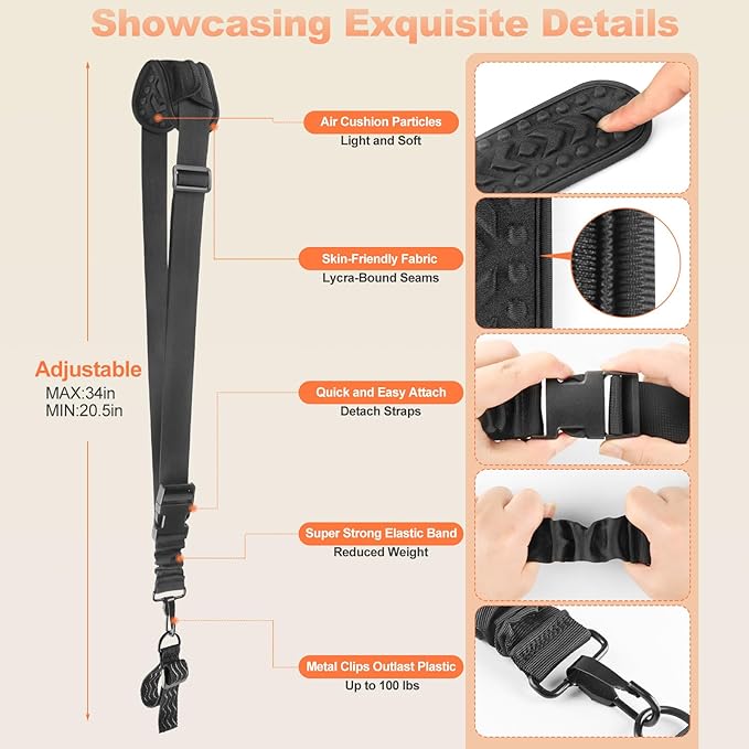 FIEIL Shoulder Strap for Weed Eater, Trimmer Shoulder Strap with Thicken 3D Air Cushion, Easy to Slide, Weed Eater Harness Compatible with String Trimmer & Leaf Blower (Reduced Stress)