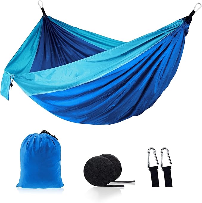 Camping Hammock, Camping Hammock Lightweight Parachute Nylon Portable Hammock with Tree Ropes and Carabiners, for Outdoors, Backpacking, Hiking, Camping, Travel, Beach, Backyard & Garden(#6)