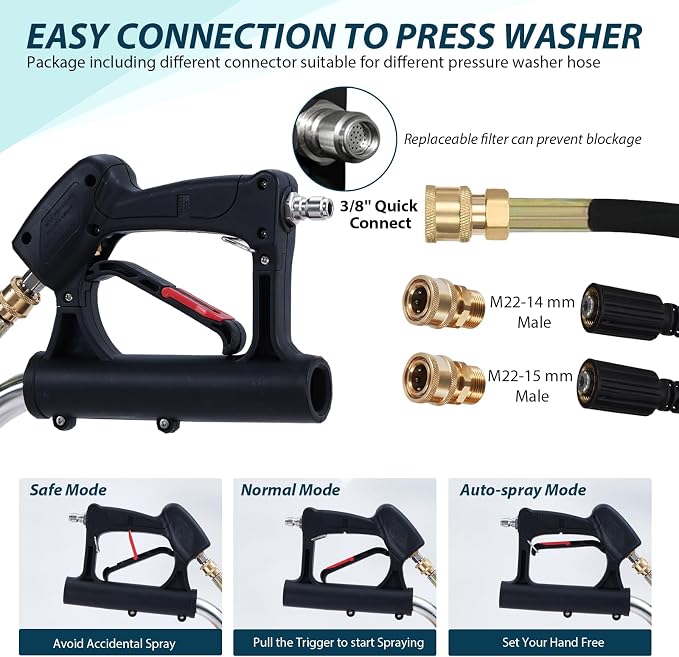 GarveeLife 24 in Pressure Washer Surface Cleaner with Dual Handle, 4 Wheels, 3/8 in Quick Connect, 2 Nozzles, Stainless Steel Power Washer Surface Cleaner for Driveway Sidewalk Patio, 4000 PSI