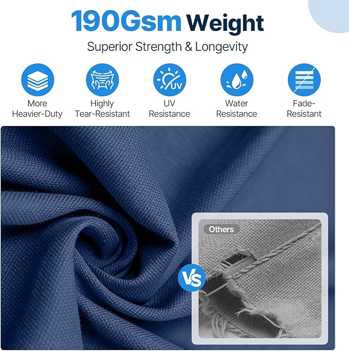Suteck 15FT Patio Umbrella with Base Included, Double-Sided Rectangle Outdoor Large Umbrella with Crank Handle, UV & Fade Resistant Canopy for Poolside, Backyard, Deck and Market, Dark Blue
