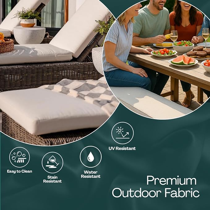 RSH DECOR: Lumbar Throw Pillows Set of 2 | 20” x 12" | All-Weather Spun Fabric | Water and Fade-Resistant | Outdoor Support Pillows for Patio Furniture | Pensacola Multi