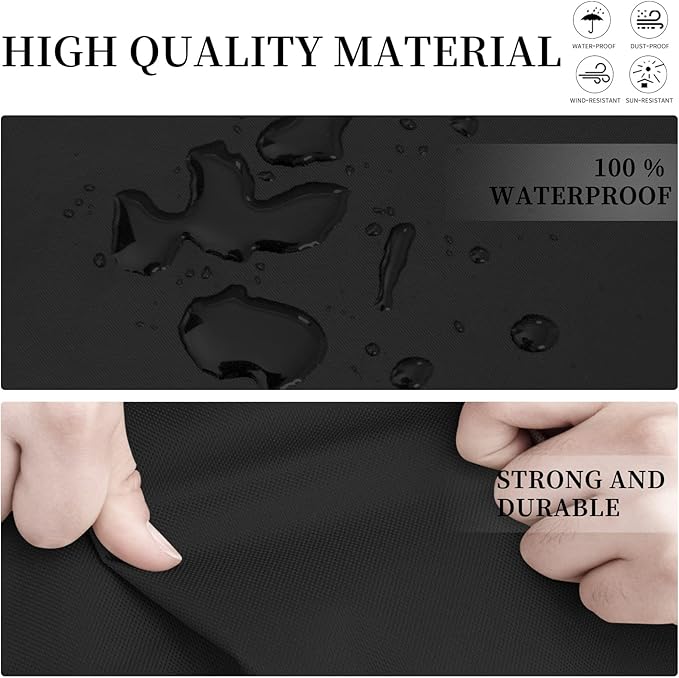 Easy-Going Patio L-Shaped Sectional Sofa Cover, 104"X83" Waterproof Outdoor Sectional Cover, Heavy Duty Garden Furniture Cover with Air Vent (Right Facing, Black)
