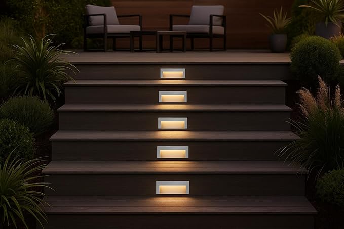 Hinkley Landscape Lighting Taper 1557SW Wide Horizontal 12v Deck Sconce, Low-Voltage, Mounts Flush to Surface, Integrated LED, Satin White