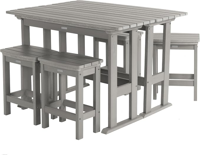 highwood Lehigh 6pc Counter Height Balcony Dining Set, Harbor Gray