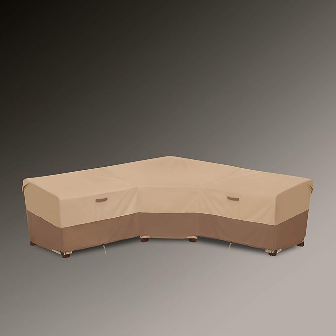 Classic Accessories Veranda's Best Waterproof V-Shape Patio Sectional Set Cover, 100 x 33.5 x 31 Inch